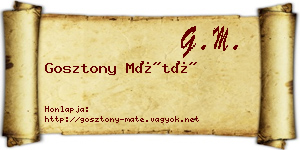 Gosztony Máté névjegykártya