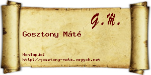 Gosztony Máté névjegykártya